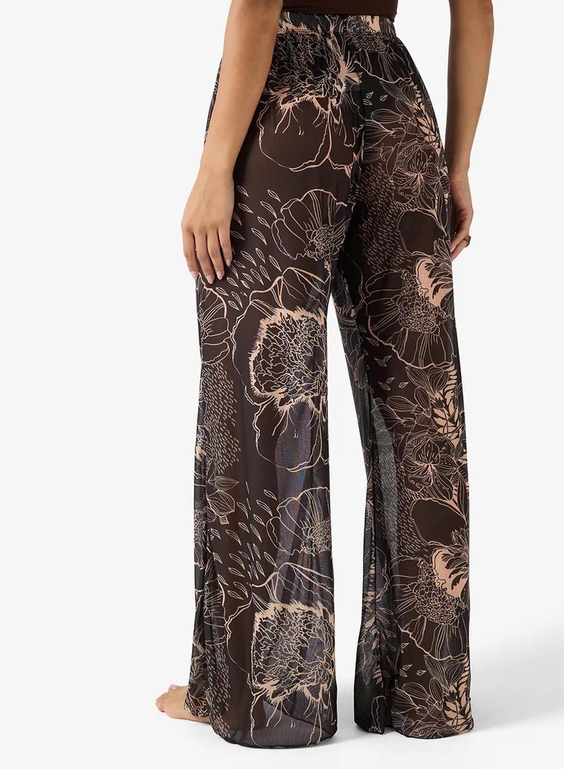 Ella  Printed Sheer Beach Pant for Women | Best Price UAE